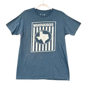 Whataburger Blue Whataburger Logo Texas Map Short Sleeve Graphic T-Shirt Medium